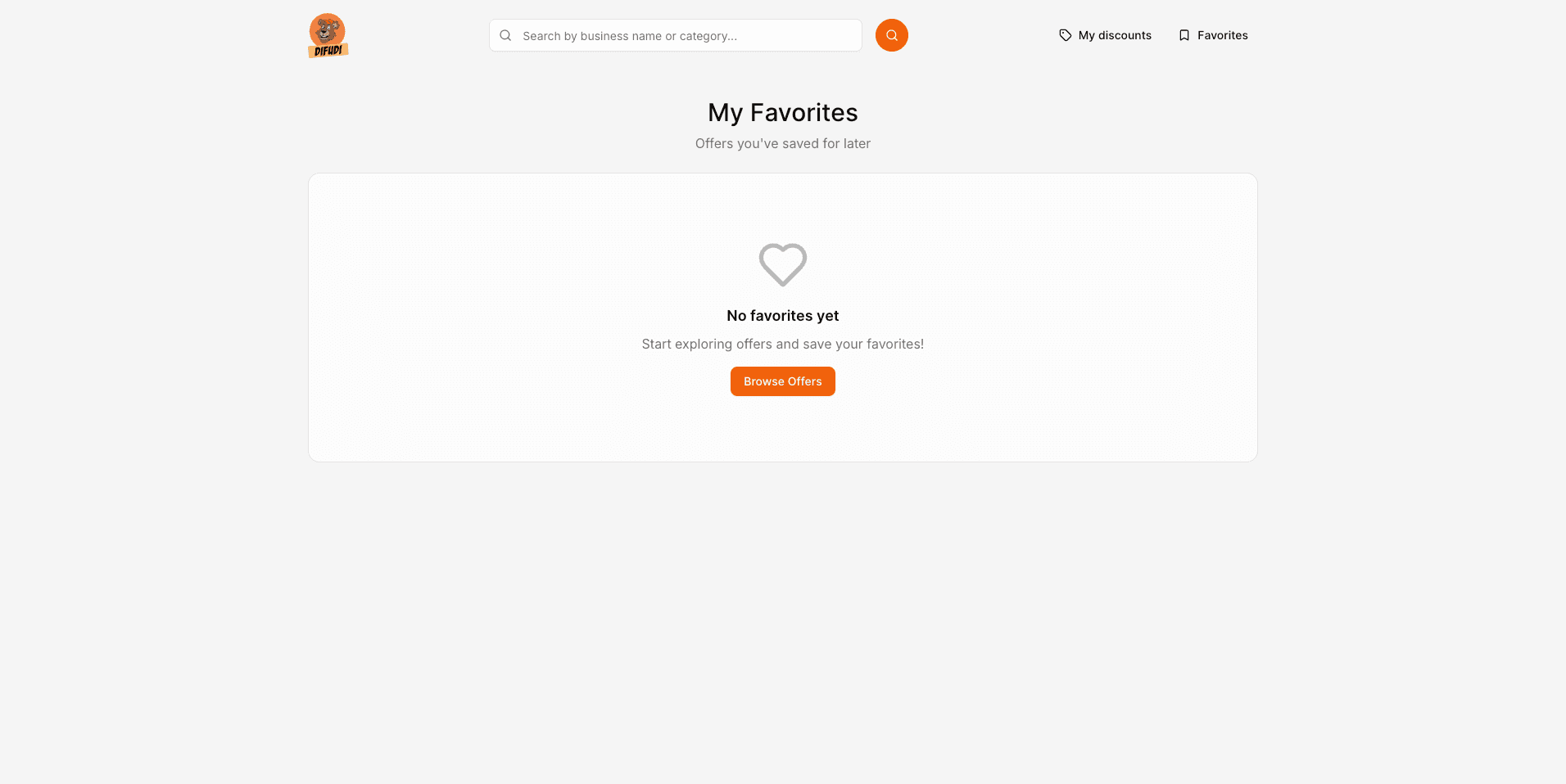 Difudi: Web app to find and save discounts from local businesses