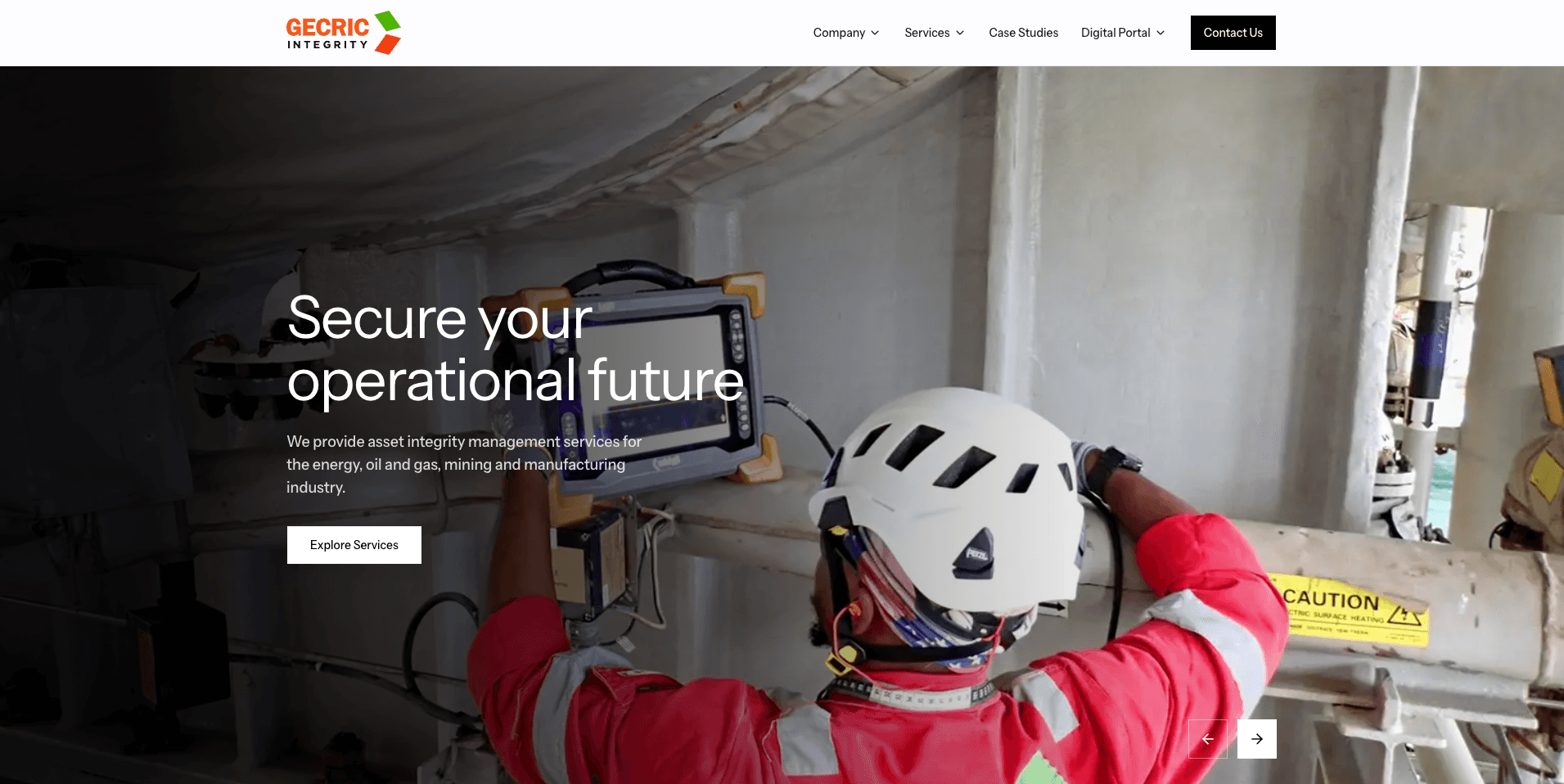 Gecric Integrity: Company website for asset integrity services in energy and industry