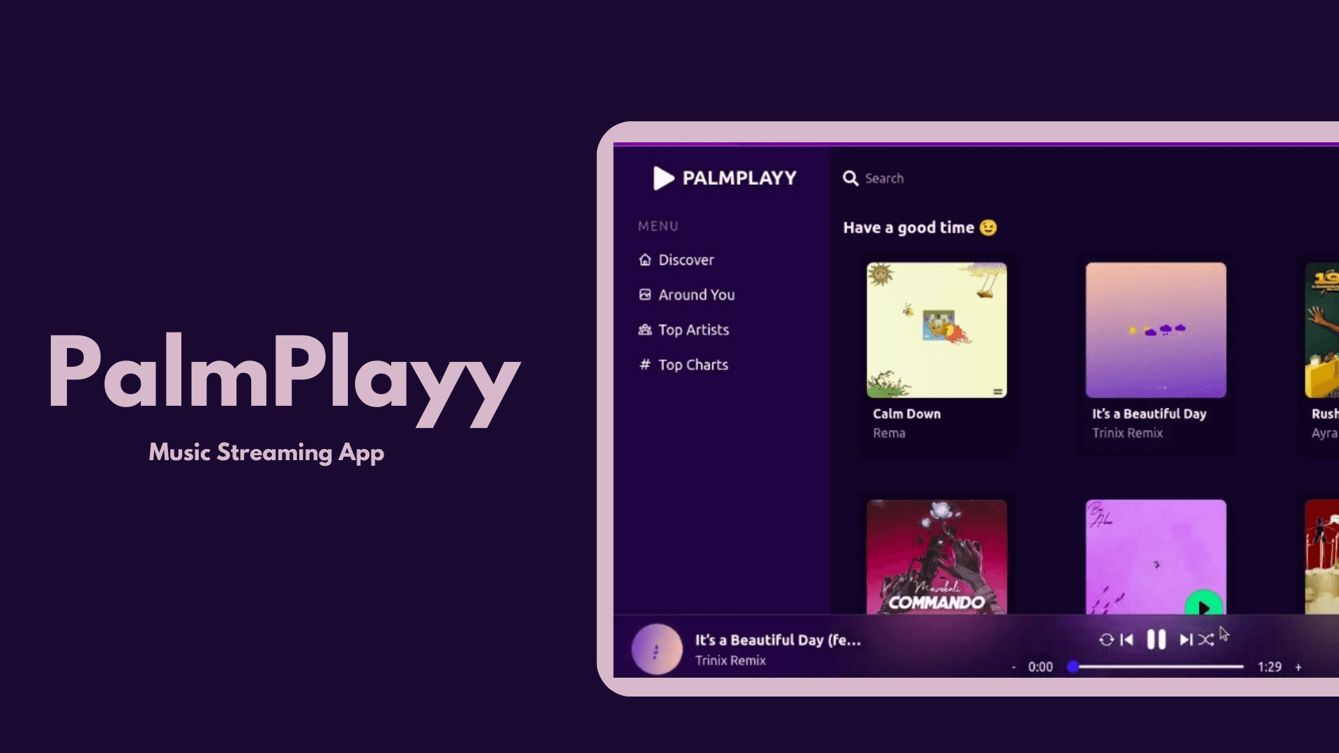 Palmplayy: Music streaming app to discover artists and new tracks